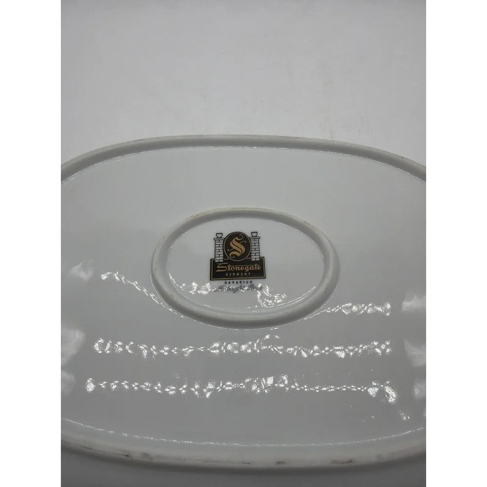 STONEGATE MIDNIGHT ROSE MEDIUM PLATTER - 13